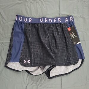 Under Armour Womens Play Up 2.0 Mesh Shorts Academy Blue Purple Small